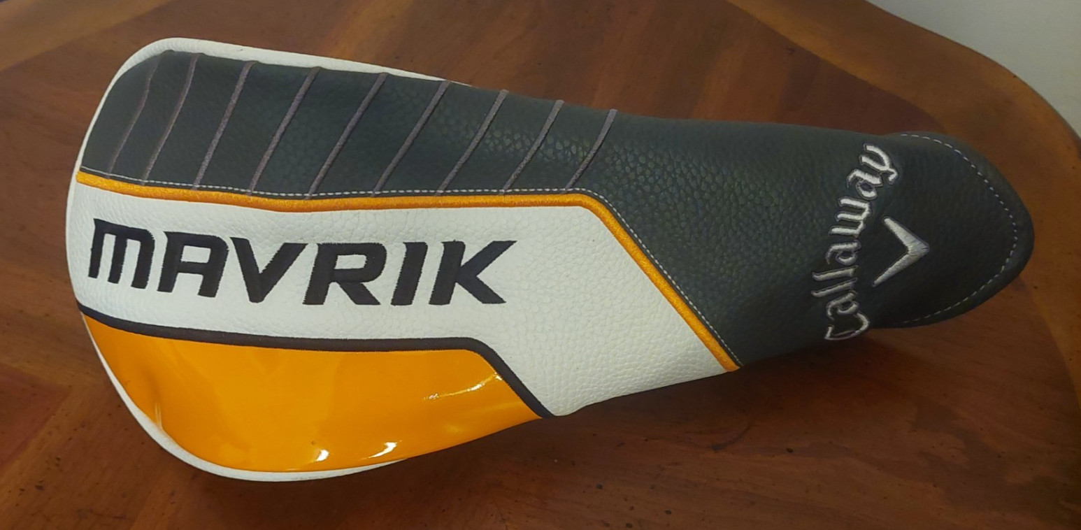 Callaway Golf Club Mavrik Driver Head Cover Orange Grey White EUC