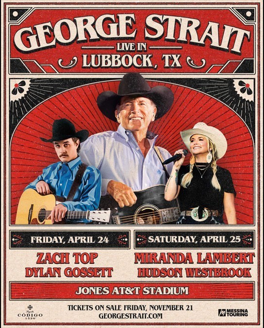 4 FLOOR tickets to George Strait & Miranda Lambert April 25, 2026 Lubbock, TX