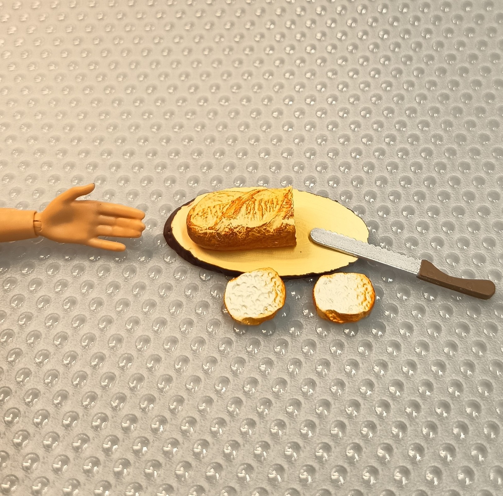 Re-ment Miniature BREAD LOAF w KNIFE Mini Figure Dollhouse Barbie Kitchen Food