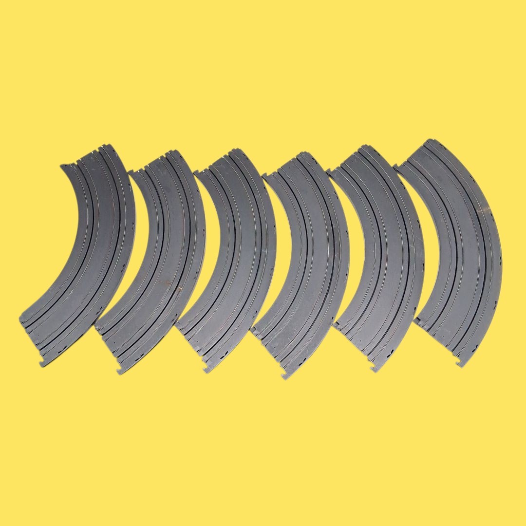 Aurora AFX Slot Car Track 2519A 9" Radius Curve 1/4 Circle Lot 6 Pieces