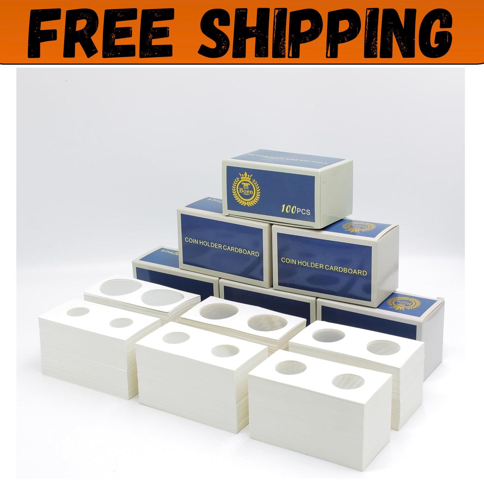 600PCS Coin Flips in 6 Sizes Cardboard Holders for Colletors 2x2