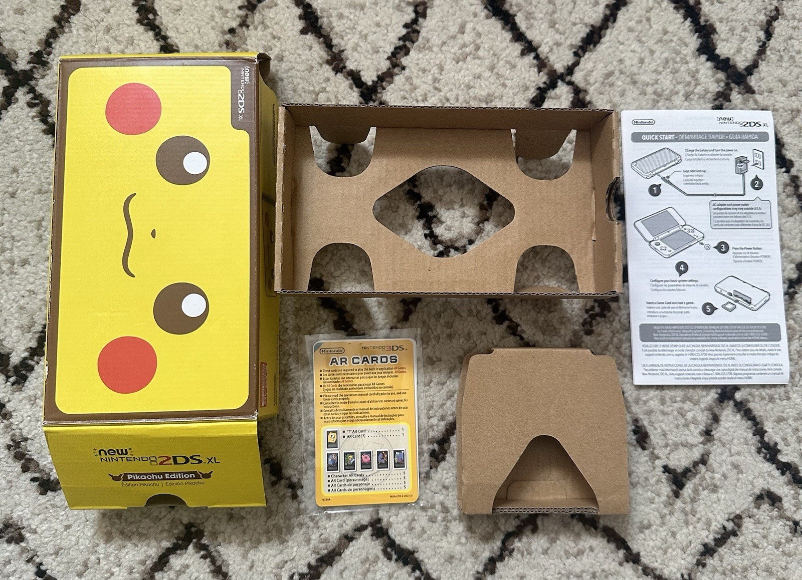 BOX ONLY Pikachu Nintendo 2DS XL, Pokemon Limited Edition,  See Pictures