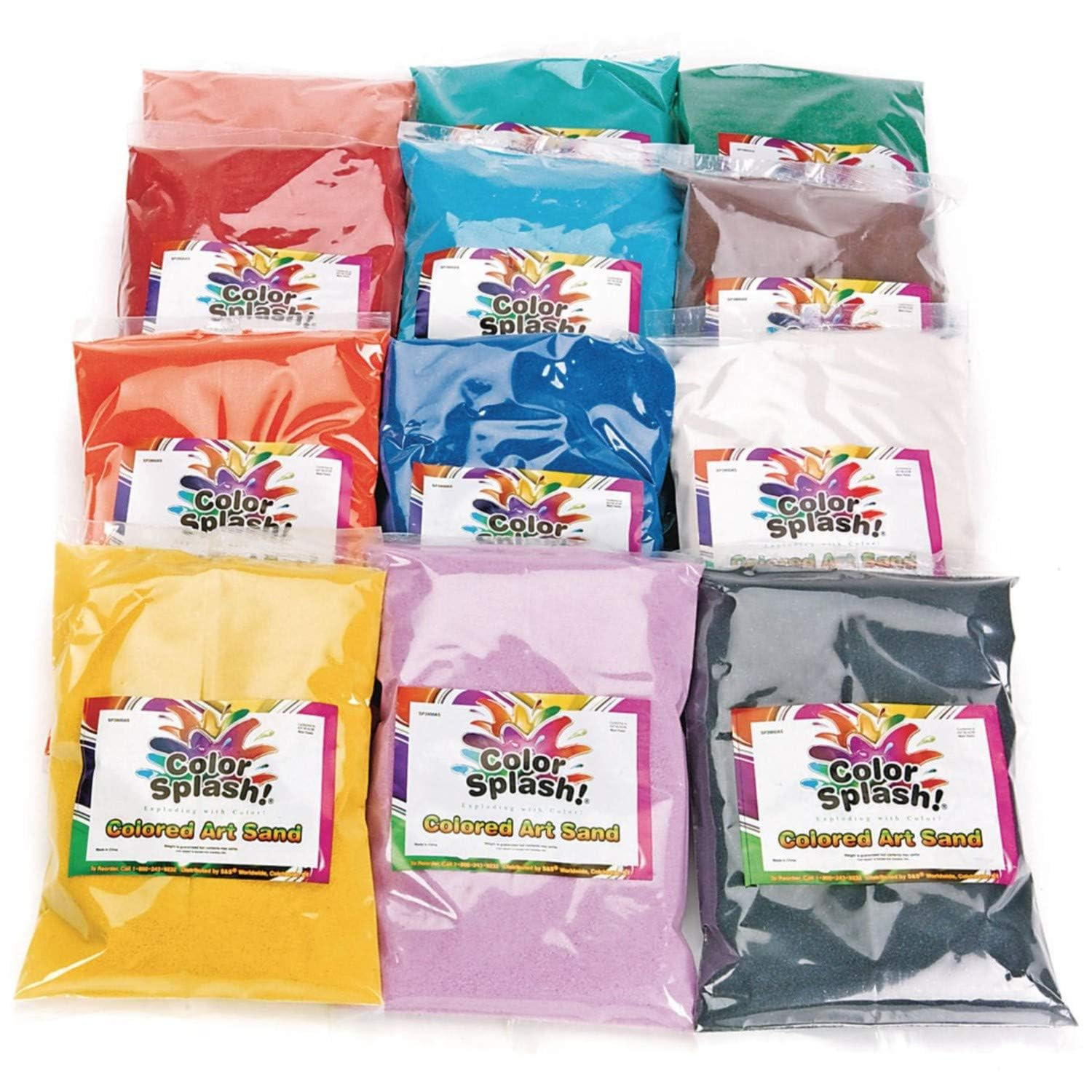 Color Splash! Art Sand Asst. 24 Lbs! for Sand Art Layering in Bottles, Decoratin