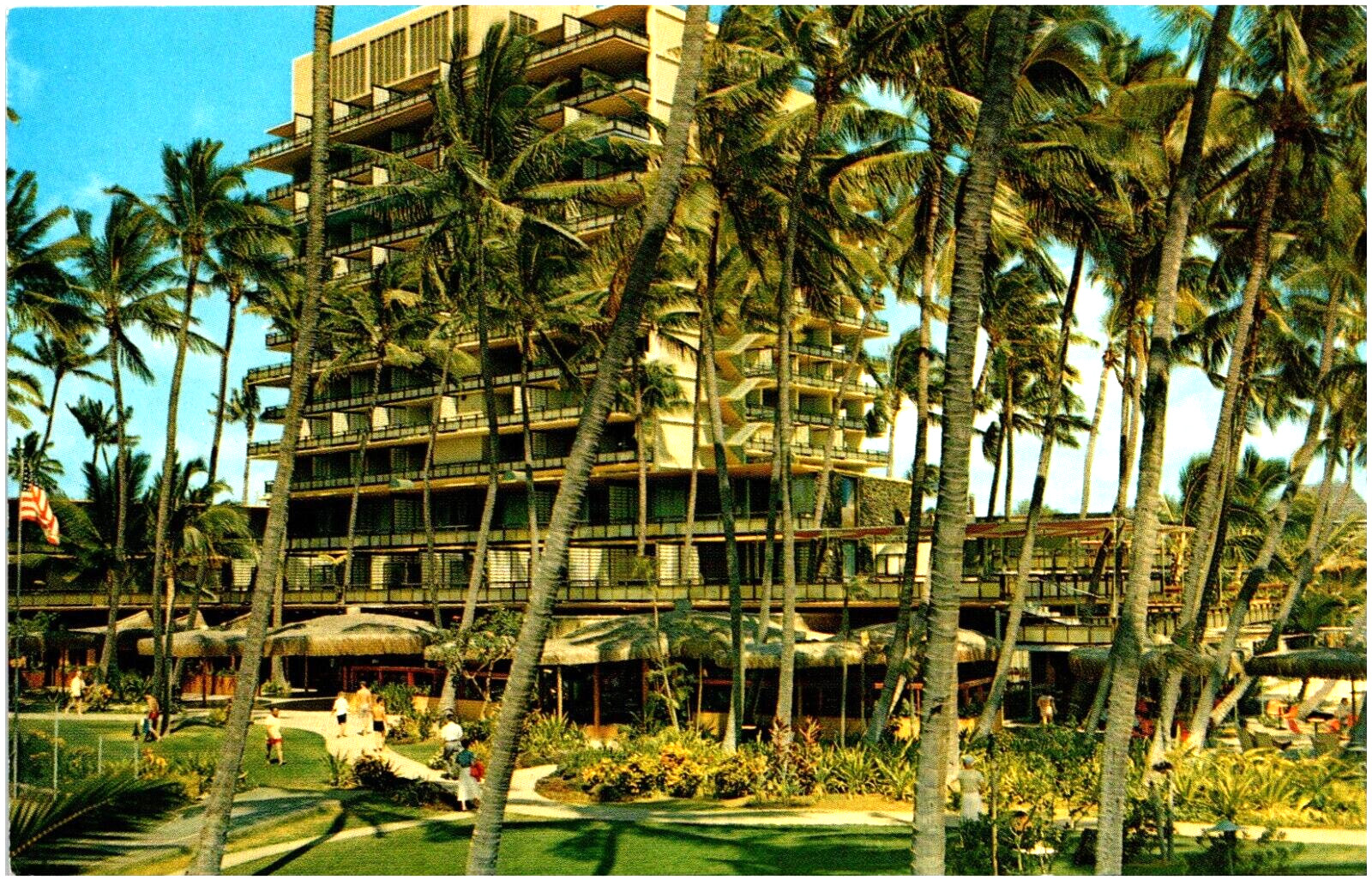 Hilton Hawaiian Village Waikiki Beach Resort Hawaii 1950s Nani Li'i Postcard
