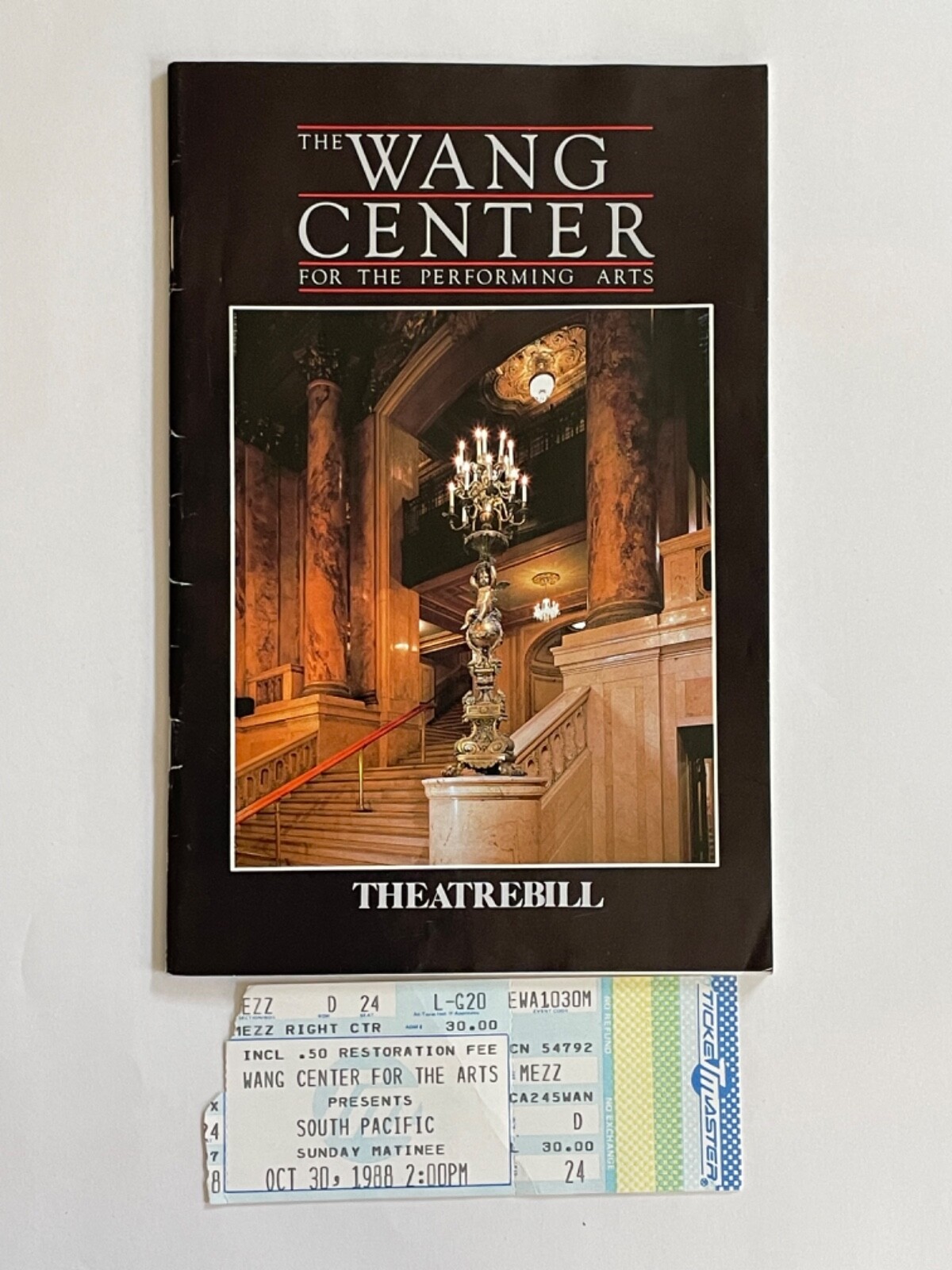 1988 South Pacific TheatreBill Ticket Stub Wang Center Boston Robert Goulet