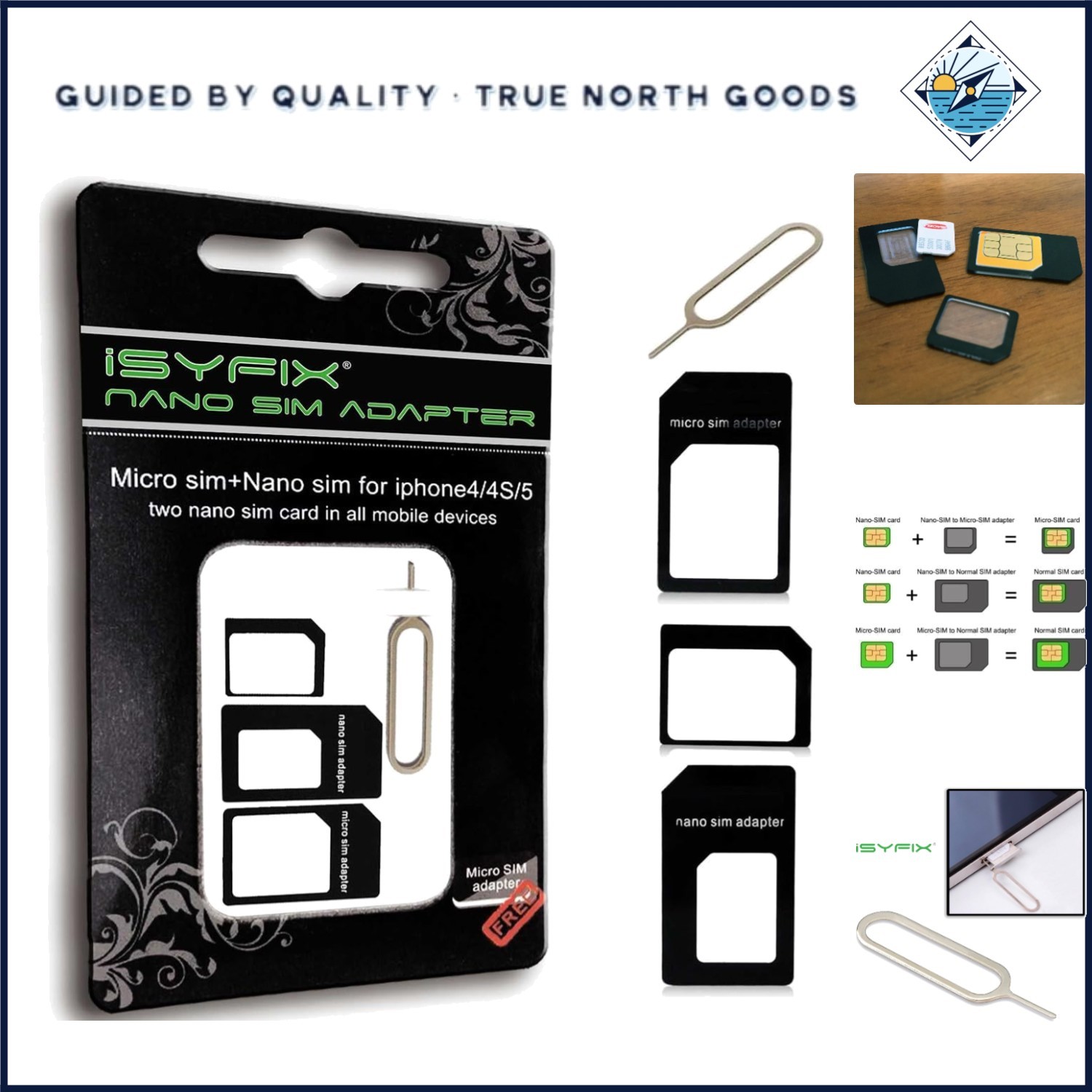 High-Quality Nano to Micro SIM Converter with Steel Eject Pin - Easy Install