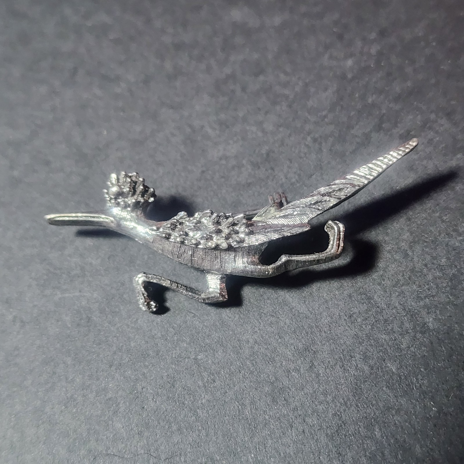 Vintage Roadrunner Brooch Pin Running Bird Silver Tone