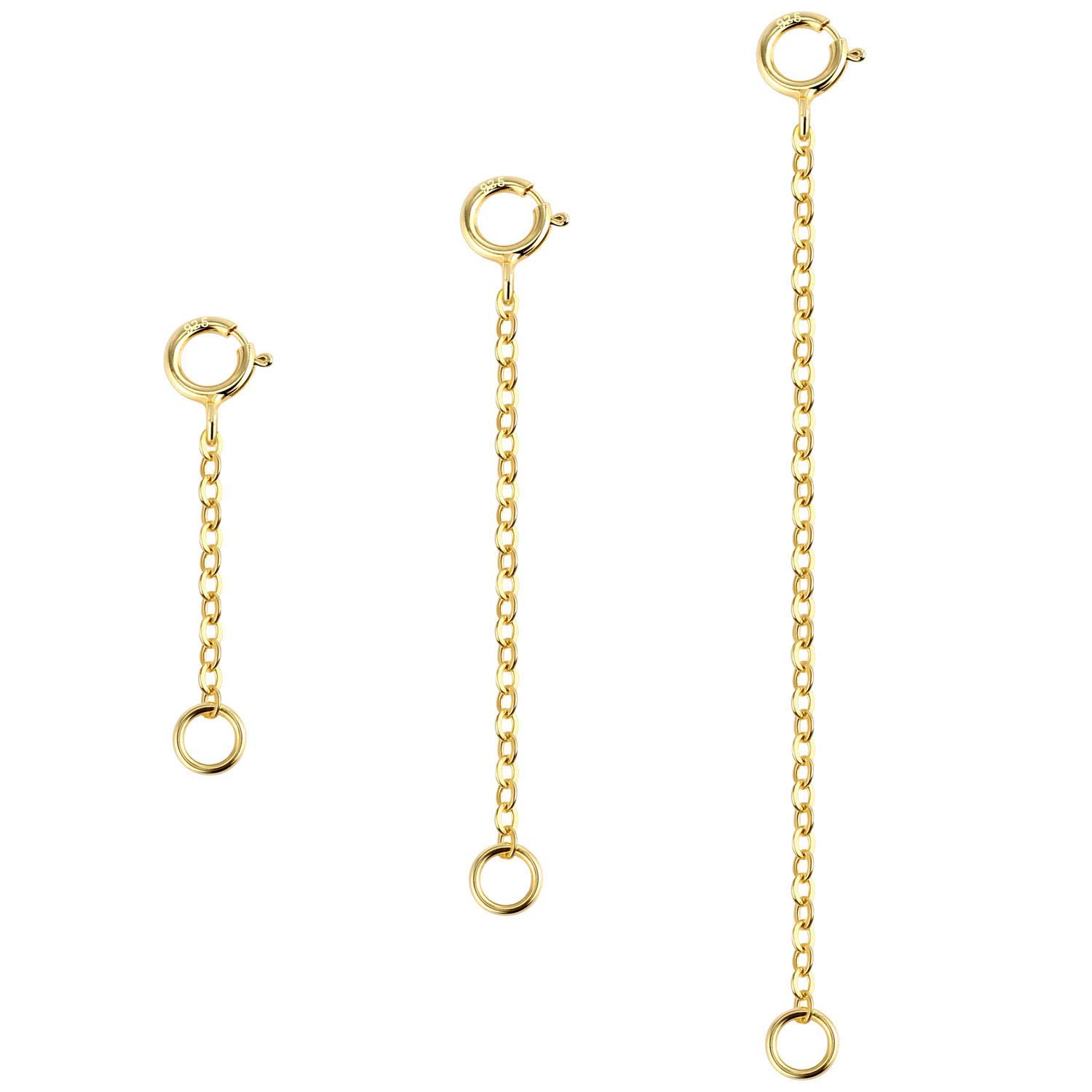 LANCHARMED Gold Necklace Extender 14K Plated One Size, 1 2 3 Inch, 