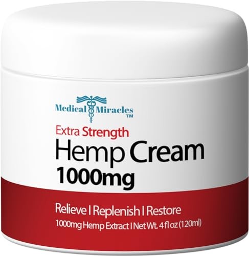 Medical Miracles Hemp Cream - Ideal for Hips, Joints, Neck, Back, Elbows,... 