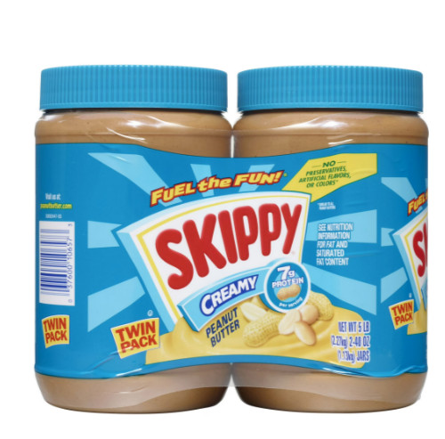 SKIPPY Creamy Peanut Butter Spread, Plastic Jar 40 oz (2 Pack)