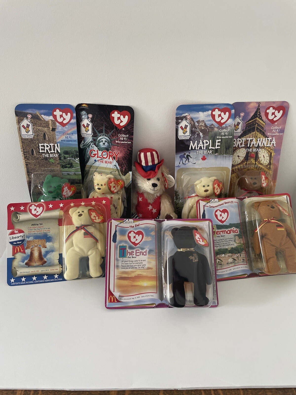 McDonalds Beanie Babies Bear LOT Britannia Erin Maple Glory The End & more
