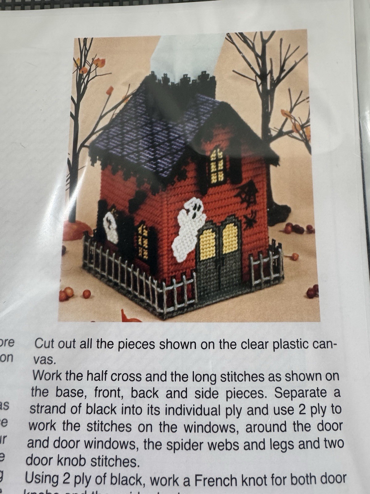 Mary Maxim Haunted House Tissue Box Cover