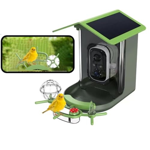 Smart Bird Feeder with Camera – AI Bird Recognition, 130° Wide Angle, Solar & 