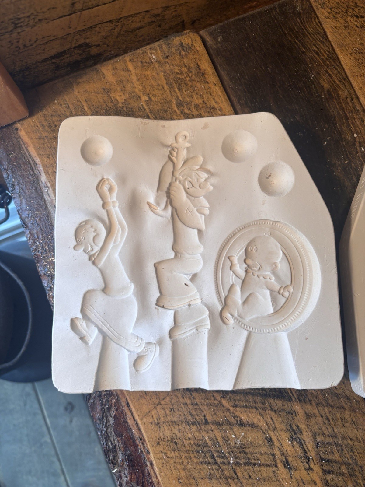 Ceramic casting slip mold, 1975 Duncan Popeye, And Friends Ornaments #258B