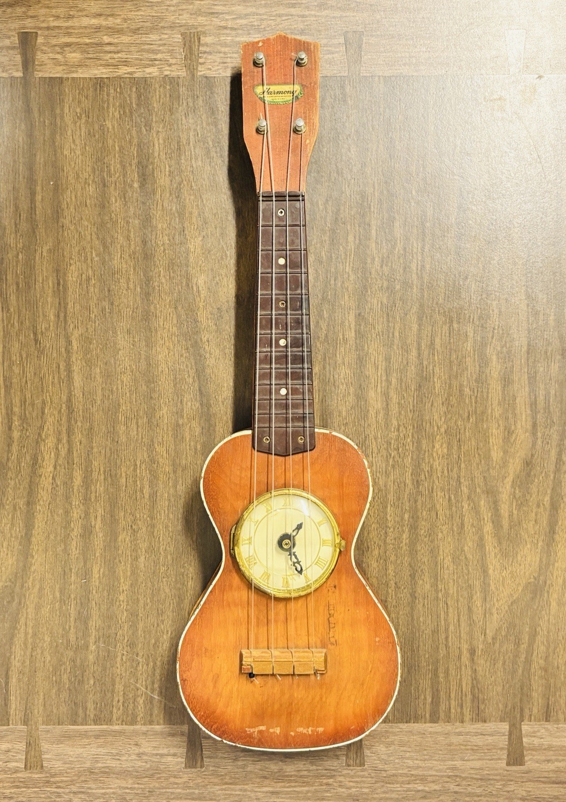 1950s 60s Harmony Soprano Ukulele Modified With CLOCK Old Uke Made in USA