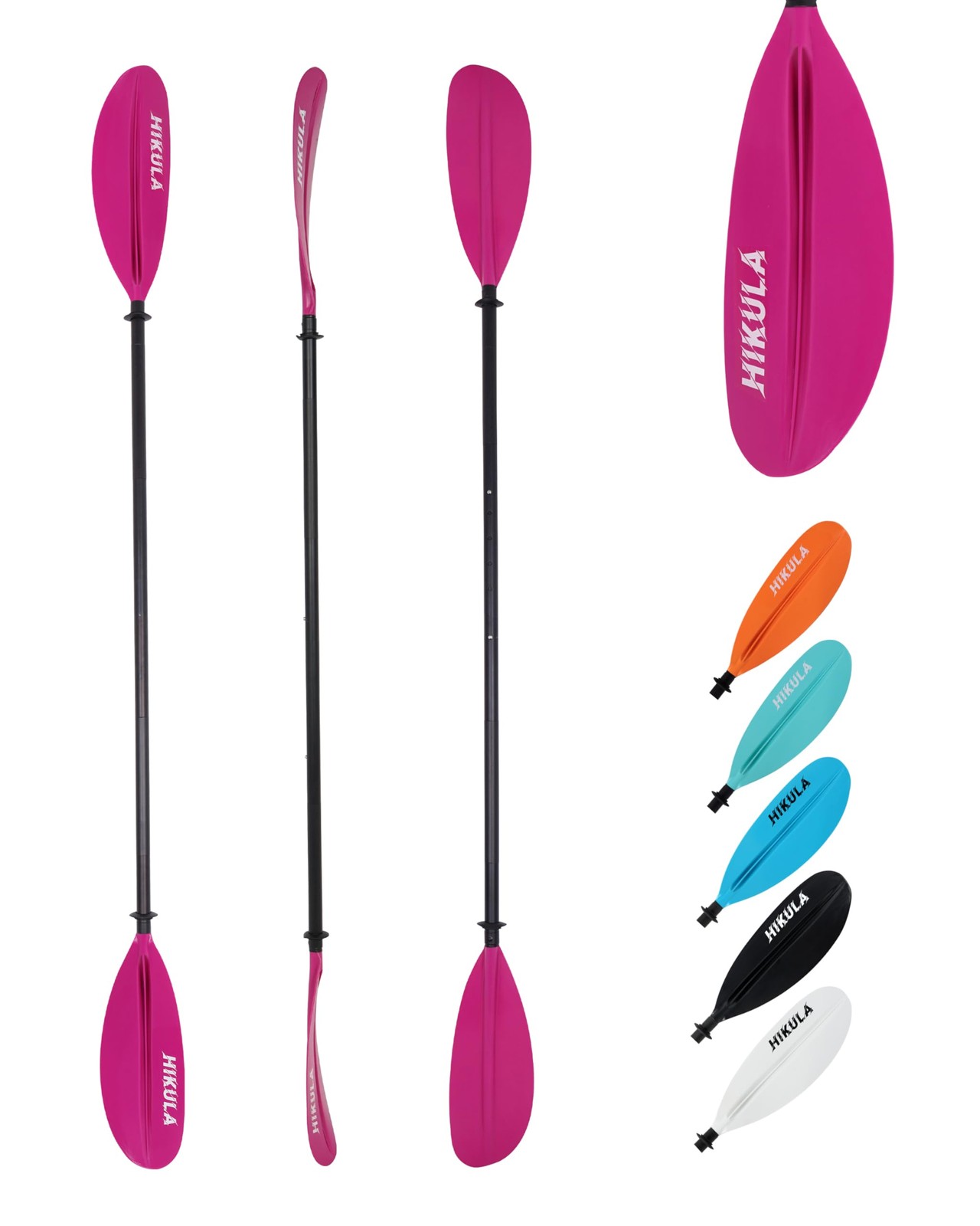 HIKULA Kayak Paddles Aluminum Shaft Paddle with Nylon Blades, 220-240cm, Rose 