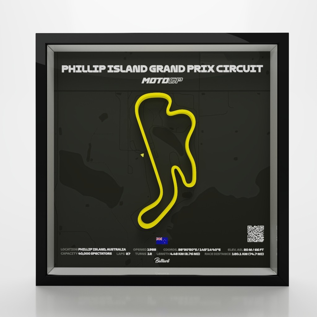 Phillip Island Grand Prix Circuit MotoGP Shadow Box | Australian GP Decor