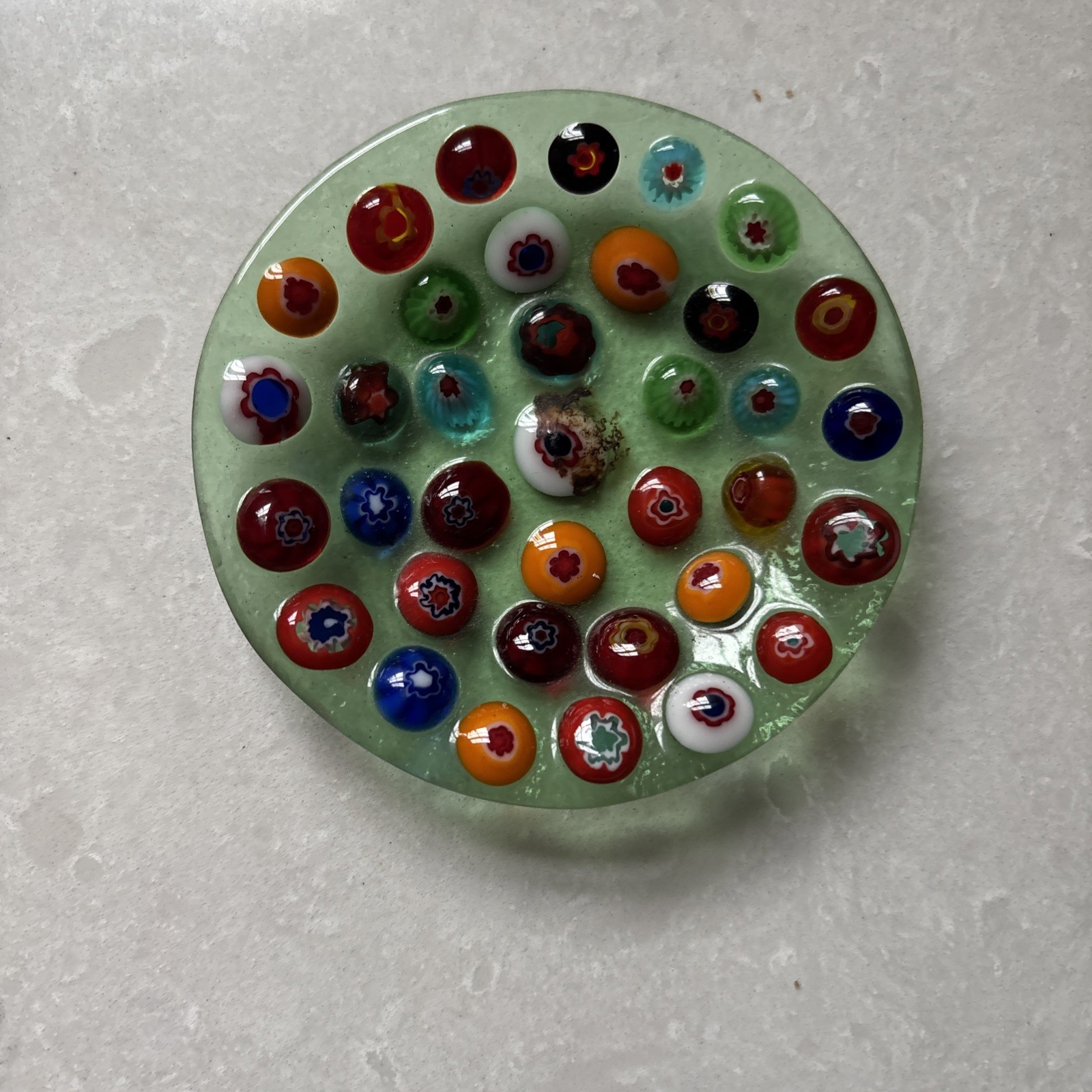 VTG Small Colorful Art Glass Trinket Dish
