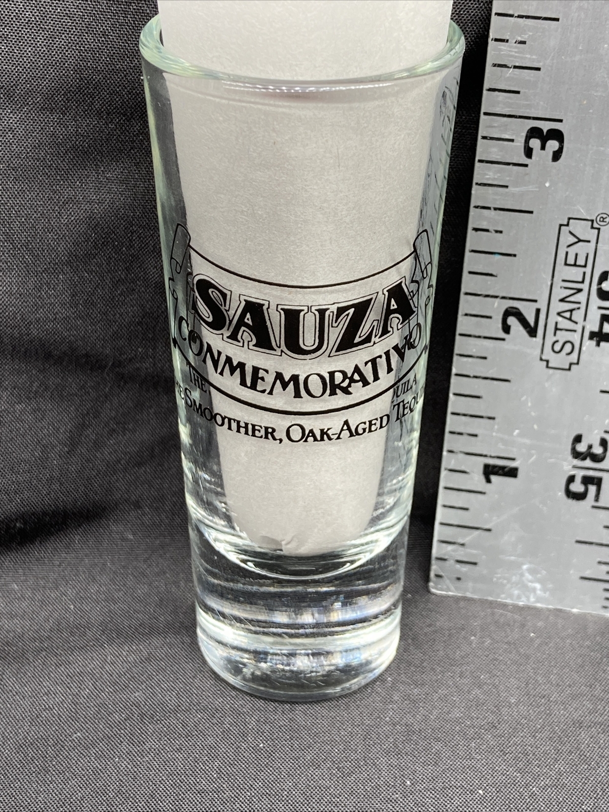 Sauza Conmemorativo Oak Aged Tequila 3.5" Tall  Shot Glass Used 