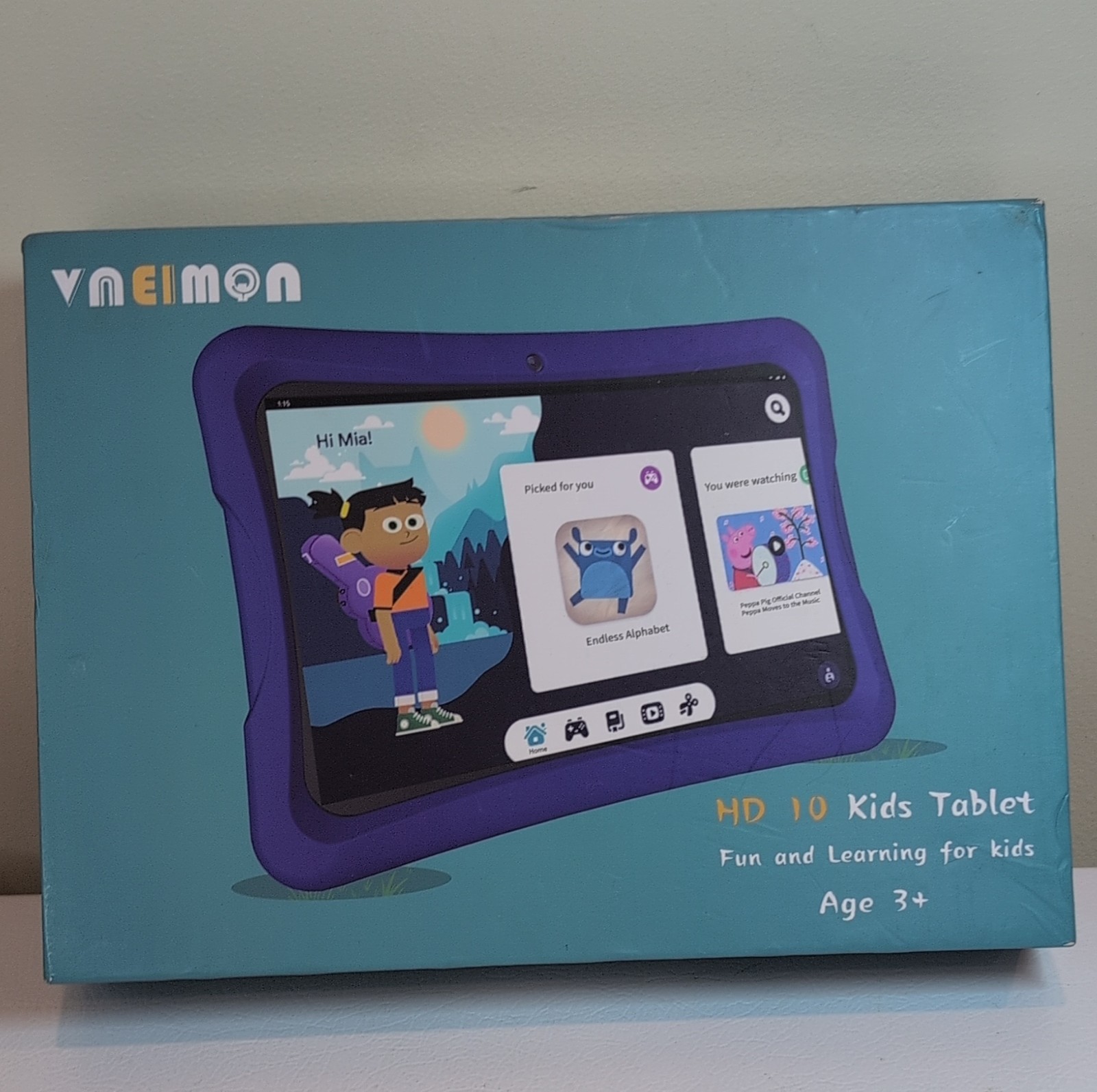 VNEIMQN HD 10 Kids Tablet Android 10" Purple 64GB 4GB RAM Wi-Fi