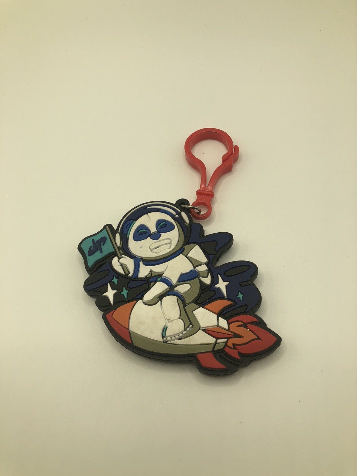 Dude Perfect My Booster Space Panda Rubber Clip On Keychain Astronaut