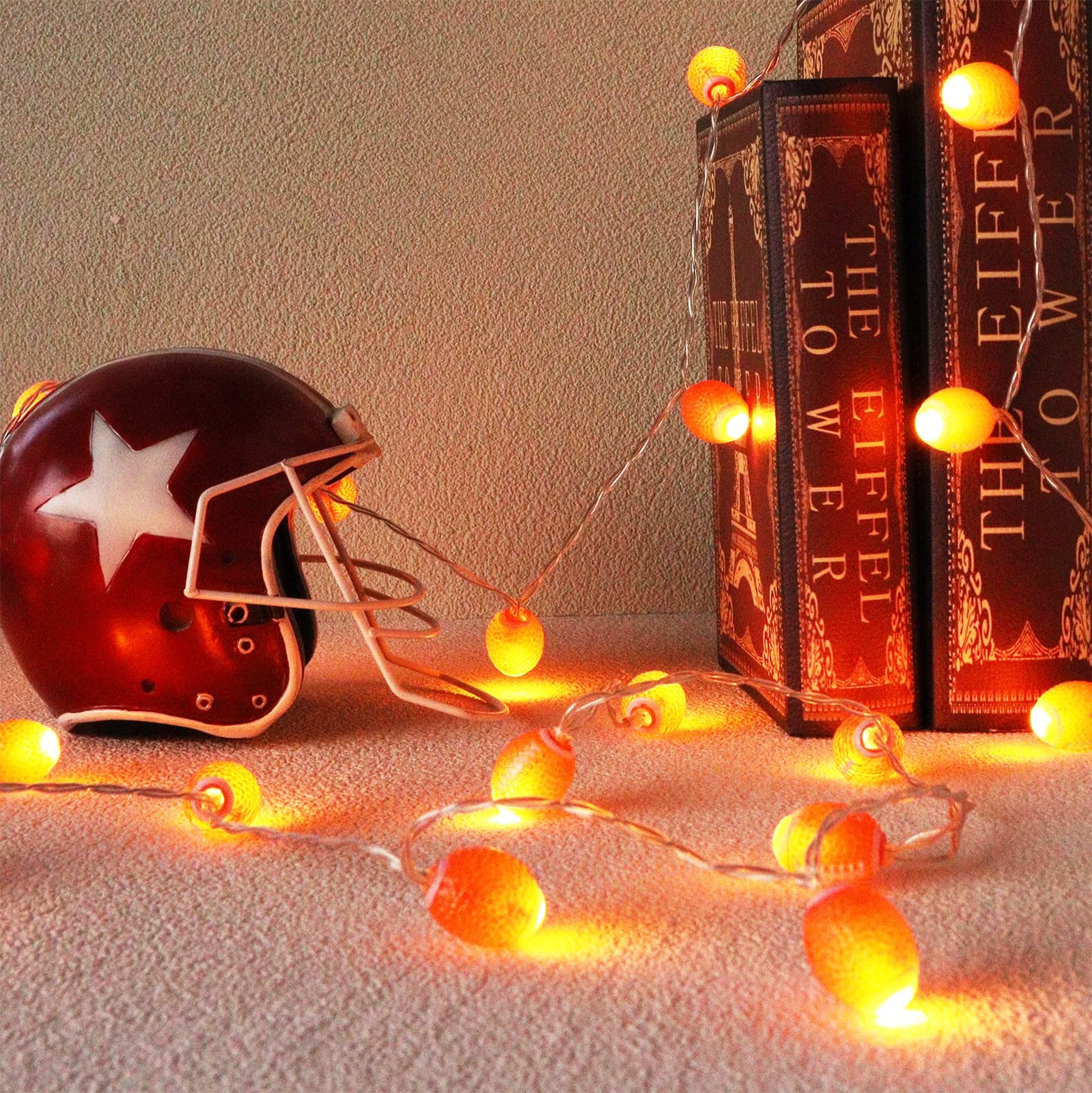 Yayfazy Small Football Decor String Lights, Battery Operated 20LED-small 
