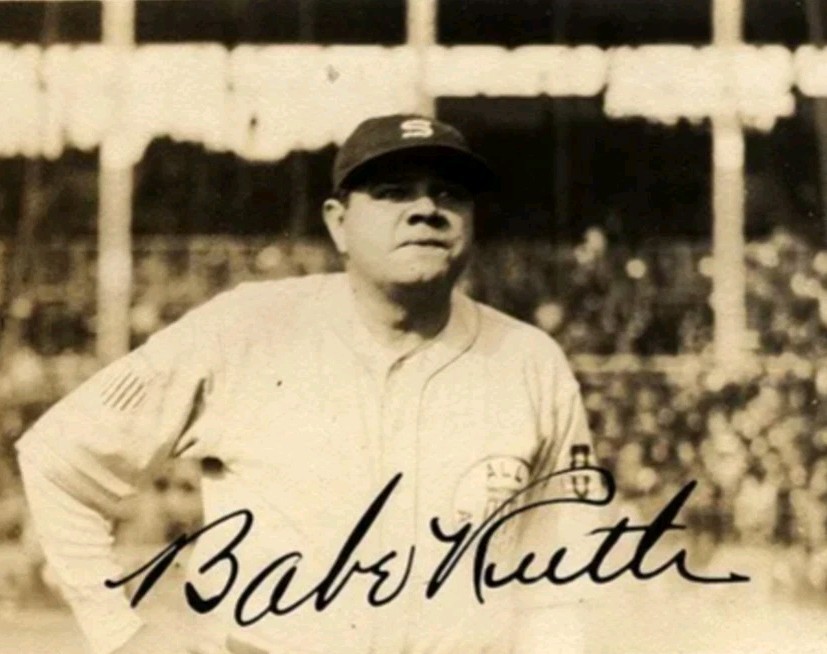 Babe Ruth Signed CLOSE Up Autographed 5X7  Reprint Photo New York Yankees