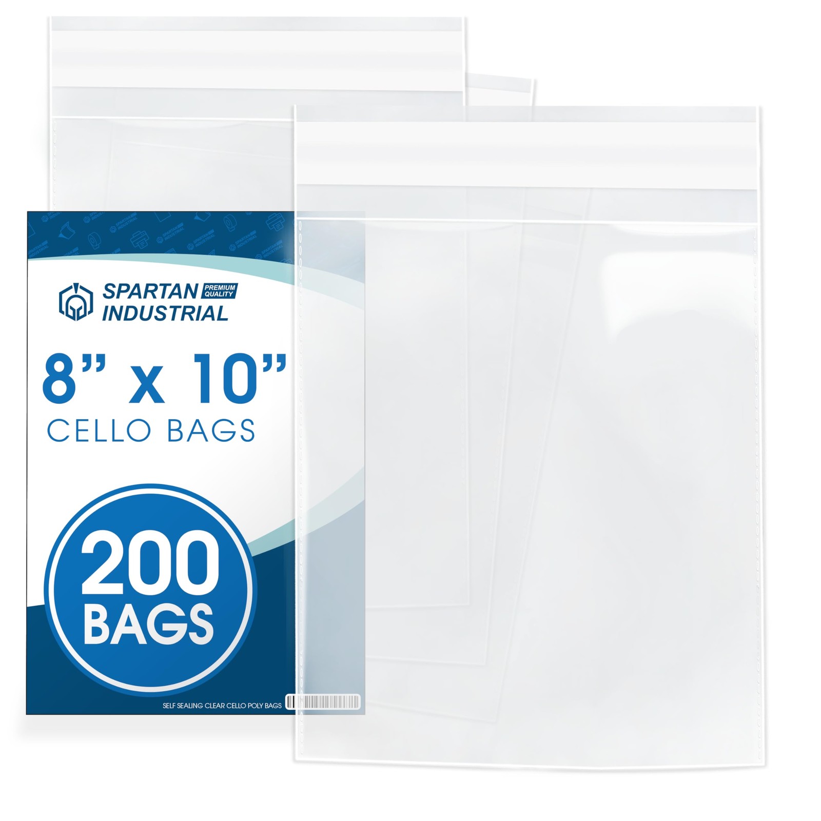 - 8" X 10" (200 Count) Crystal Clear Resealable Cello Poly Bags for Packaging...