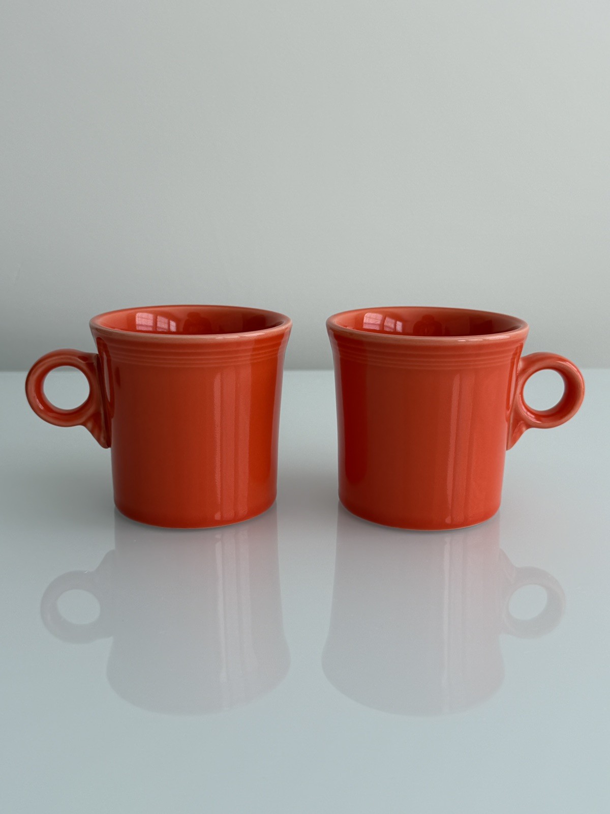 Fiestaware Orange Ring Handle Matching Mugs  Fiesta HLC  USA Homer Laughlin