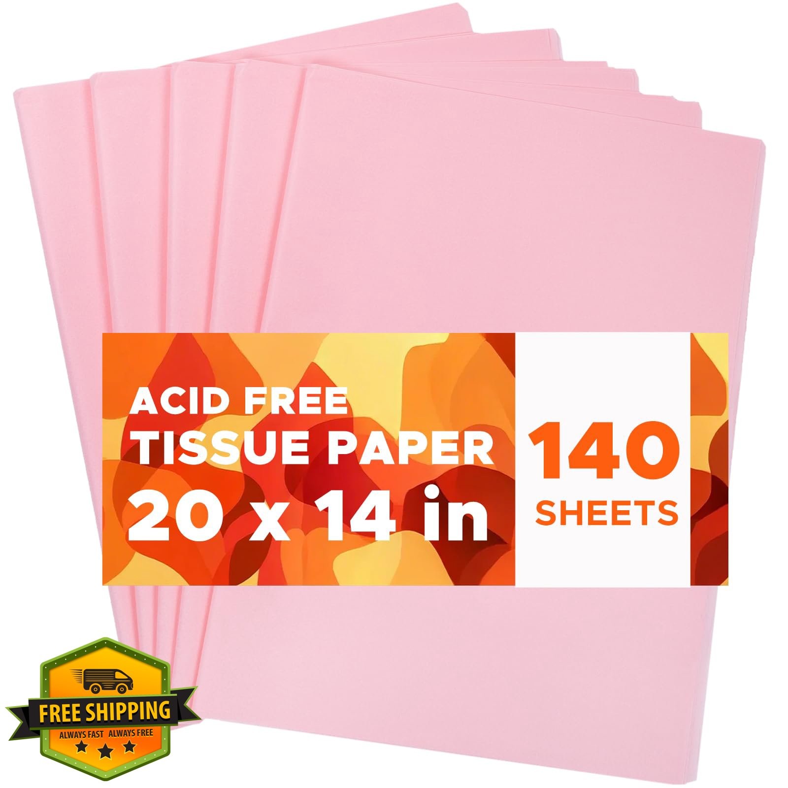 bondibili Pink Tissue Paper 140 Sheets 14"x20" Acid Free Crafts