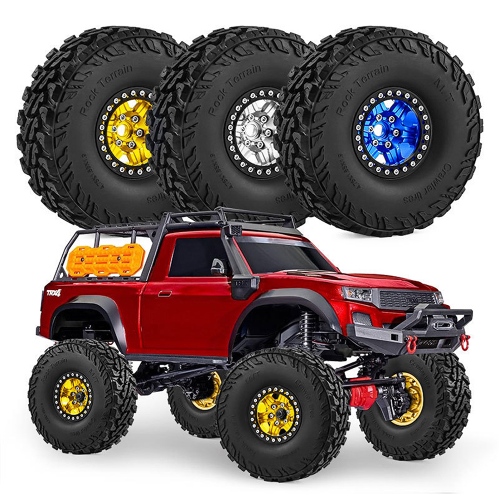 For 1/10 SCX10 III TRX4 90046 1.9-inch Metal Alloy Wheel Rim Tires Accessories