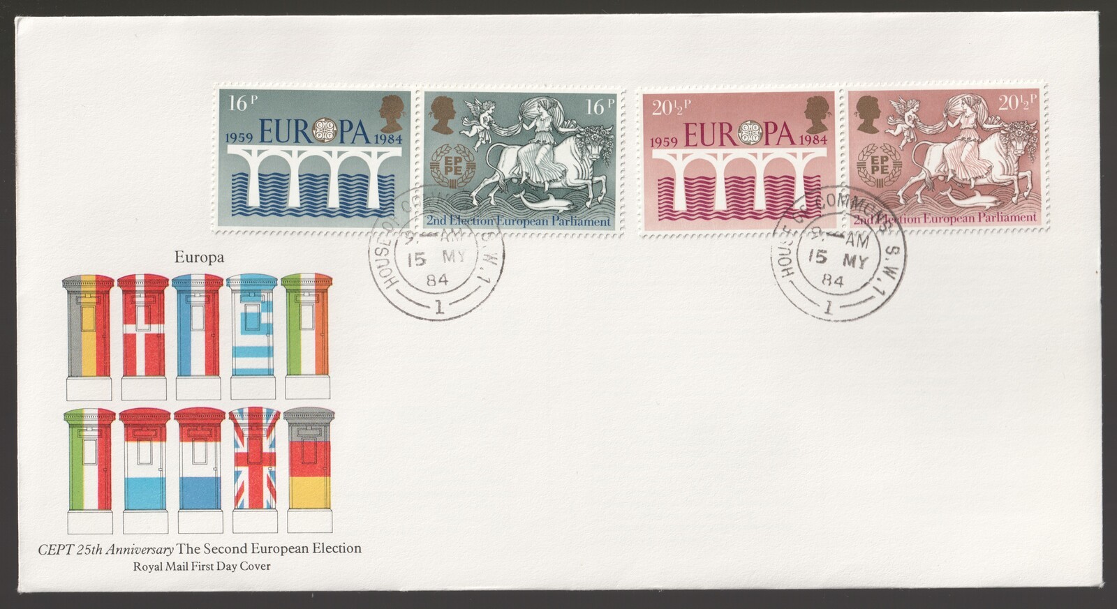 1984 Europa. CEPT FDC. HOUSE OF COMMONS First Day Cover. SG 1249-1252