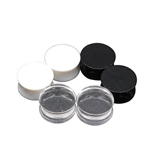  3Pair-Mix Color Acrylic Ear Plug Expanders UV Ear Gauges Piercing Jewelry 