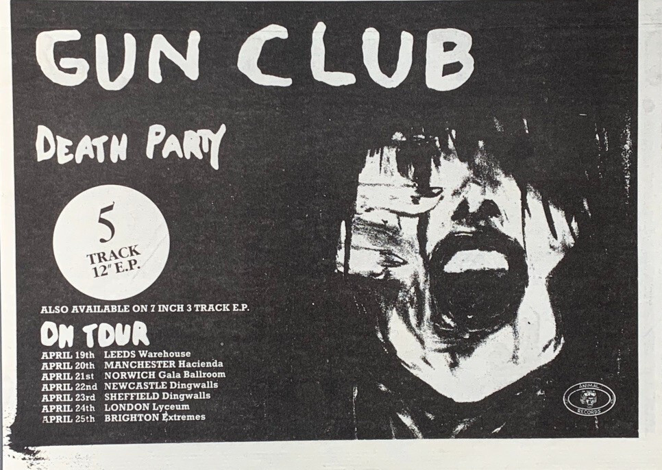 THE GUN CLUB vintage 1983 PRINT ADVERT DEATH PARTY Jeffrey Lee Pierce