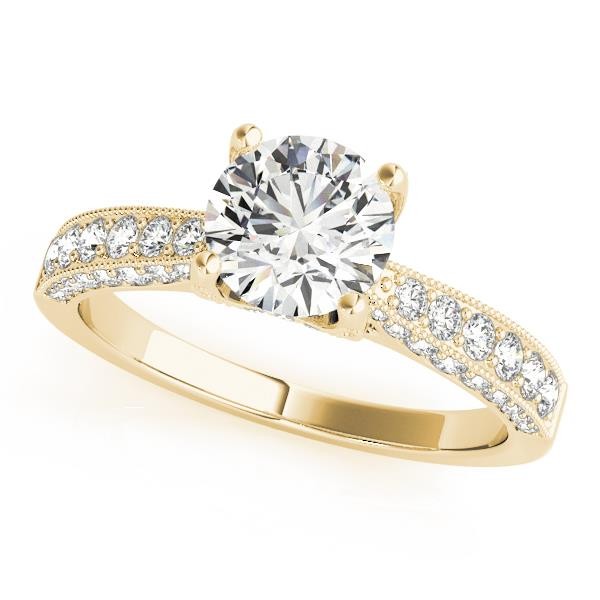 VS F 1.45Ct Vintage Inspired Milgrain Engagement Ring Lab Grown Diamond 14K Gold