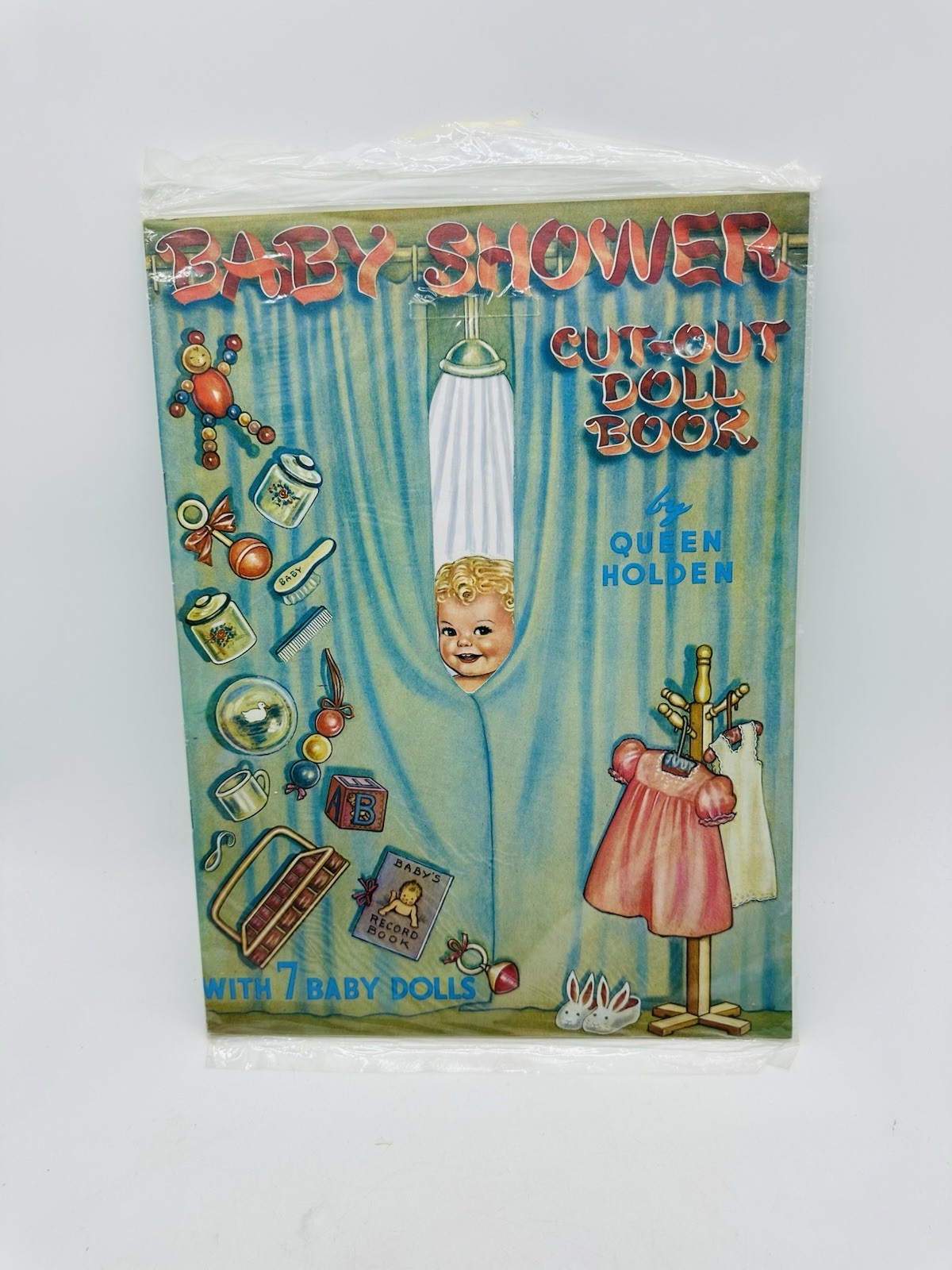 Vintage Queen Holden 1985 Baby Shower Paper Doll Cut Out Book Uncut NOS