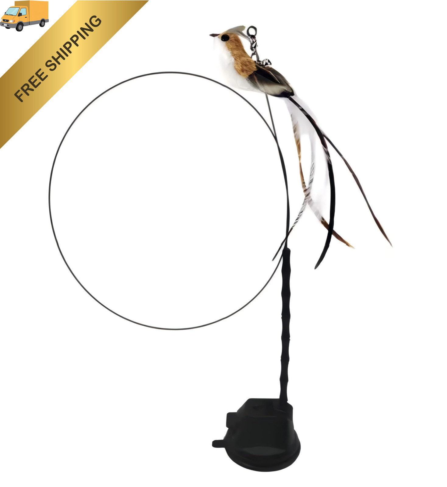 CUTIE PAW PAL Interactive Suction Cup Cat Toy 1 Bird Set, Multiple Colors 