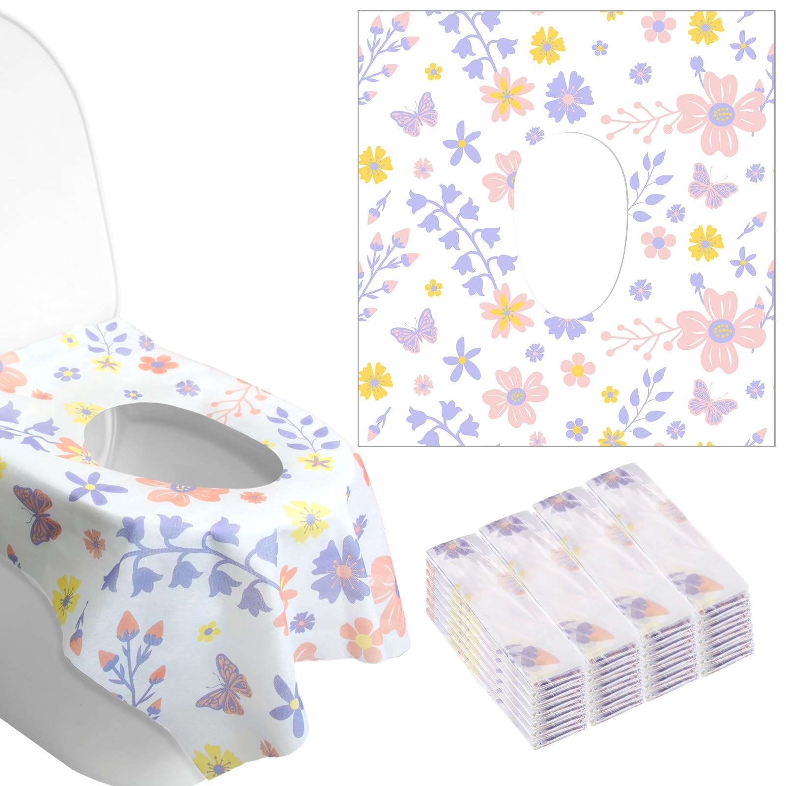 40 Pack Toilet Seat Covers Disposable for Kids Extra Large Waterproof Toilet ...