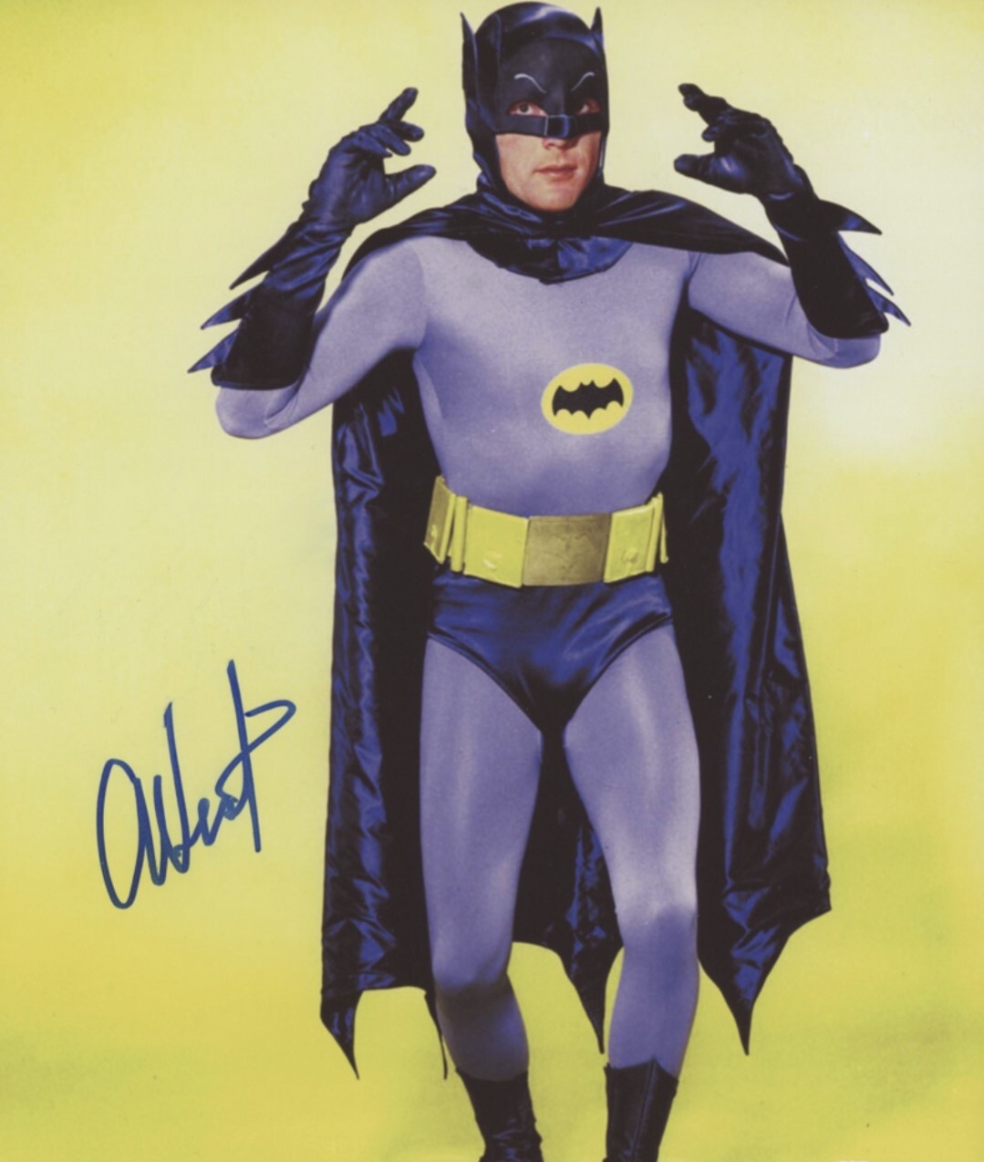 Adam West Signed BATMAN TV Studio Shot RP 8X10 Photo 