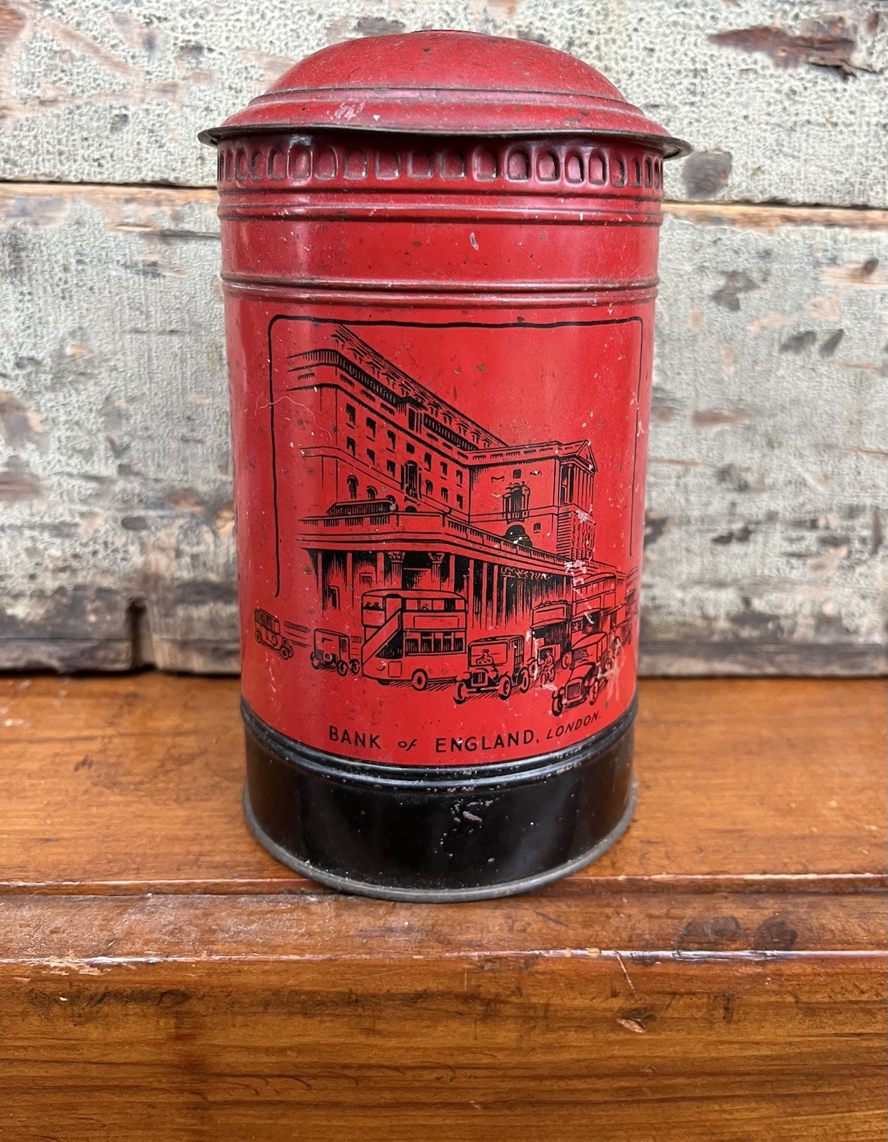 Antique 1920s Bank Of London England Tin Still Bank