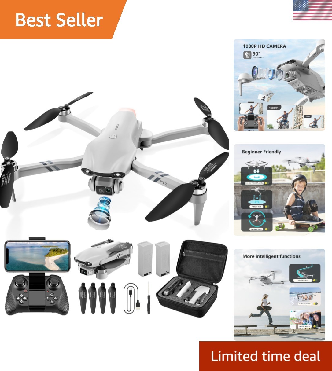 Advanced F10 RC Quadcopter Drone - 1080P FPV, Altitude Hold & Beginner-Friendly