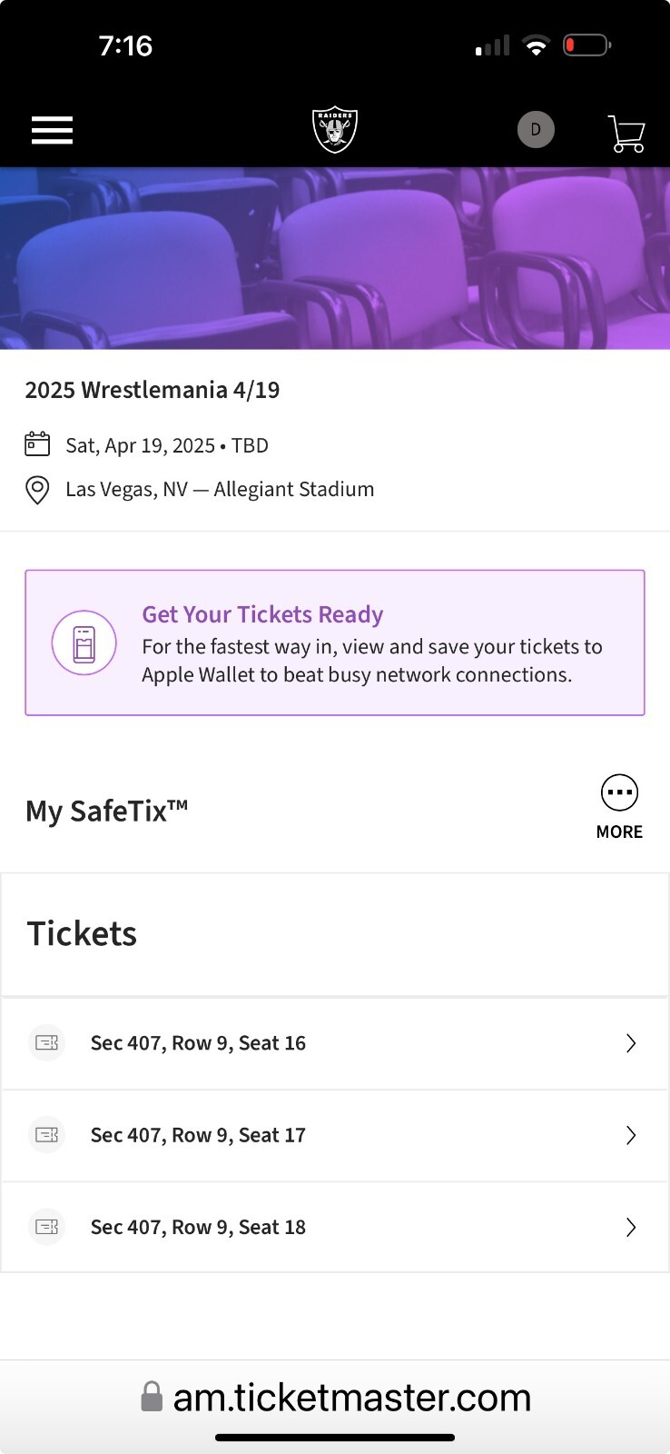 Wrestlemania 41 Tickets! Las Vegas!