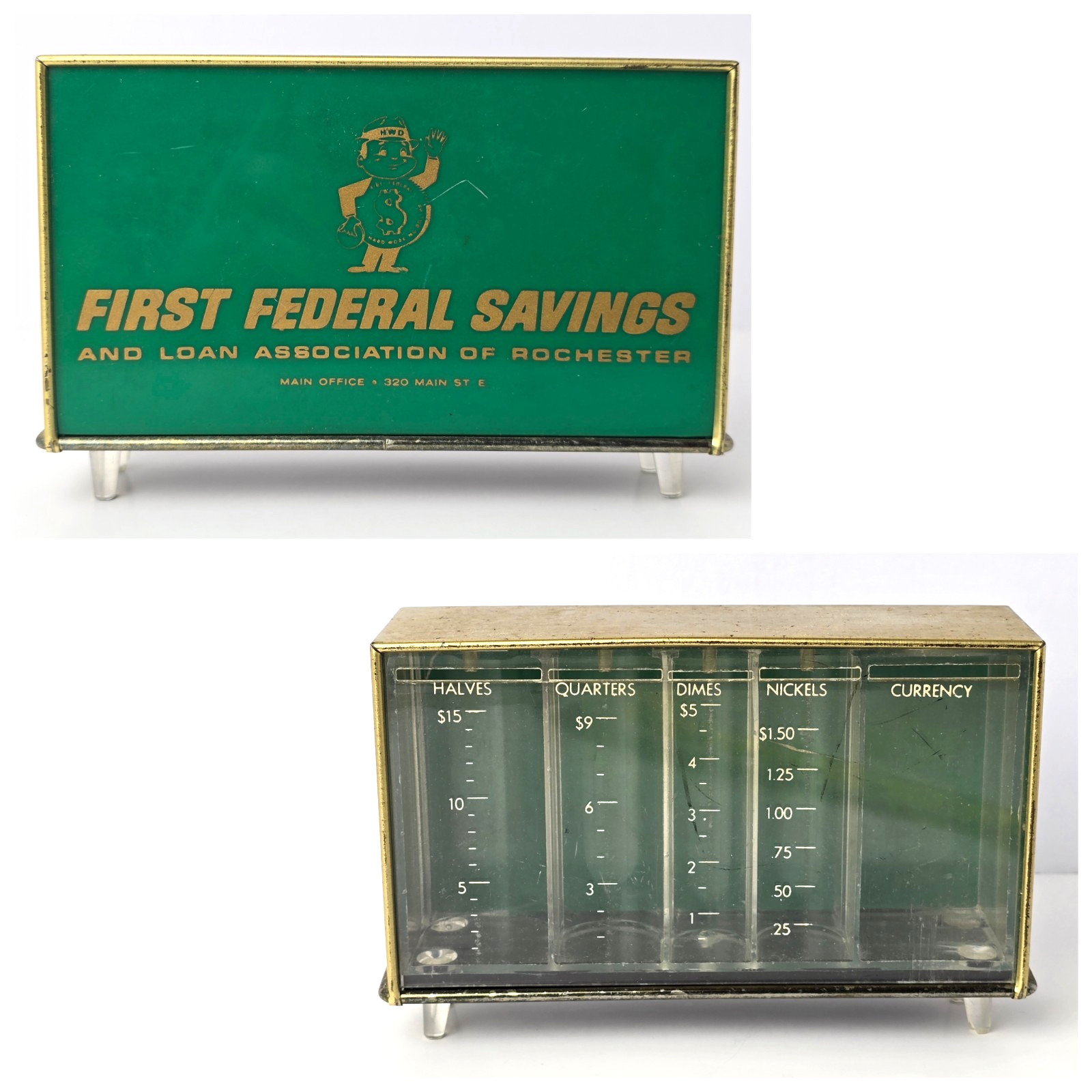 Vintage Coin Sorter Bank First Federal Savings & Loan Bank or Rochester
