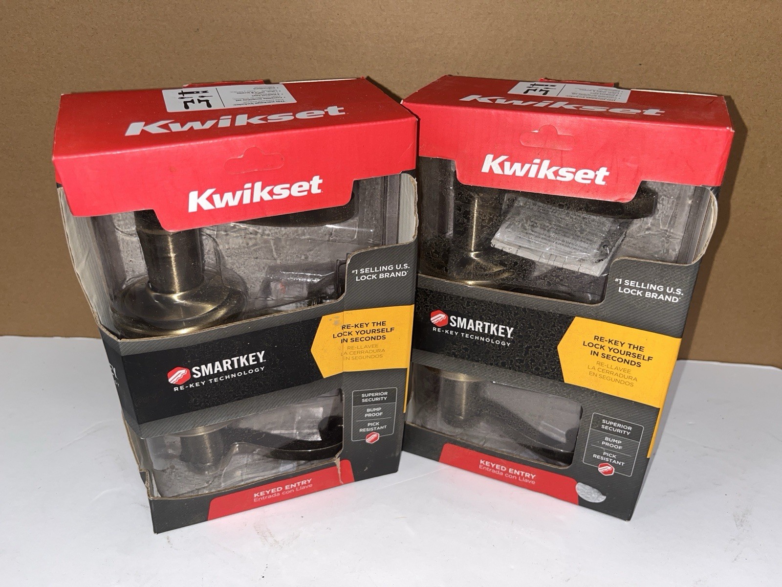 Lot 2 New Kwikset 740LL 5 SMT CP k4 Antique Brass SmartKey Easy Install New $$$