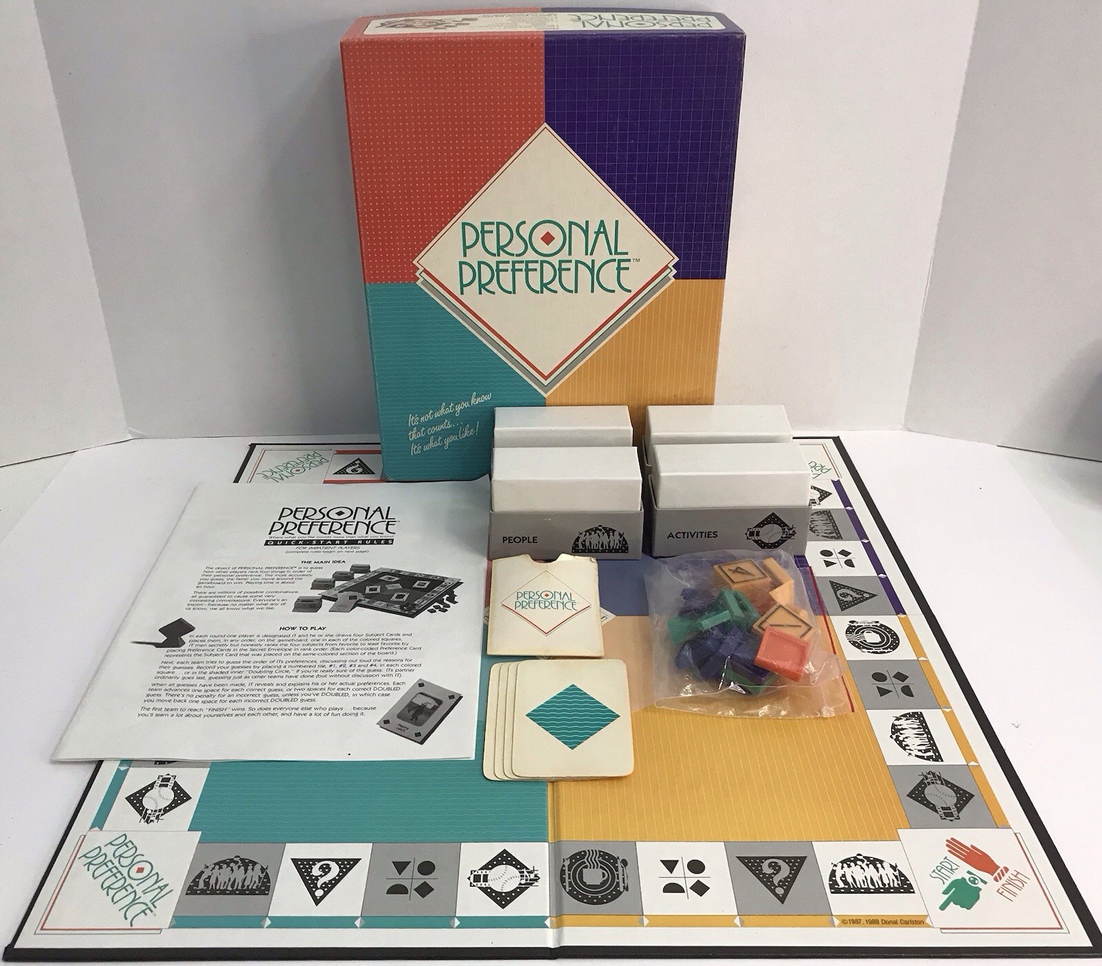 Vintage PERSONAL PREFERENCE Board Game Broderbund Games 1988 Complete