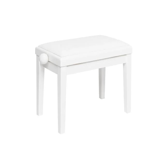 Stagg 27129 Matte Piano Bench with White Velvet Top