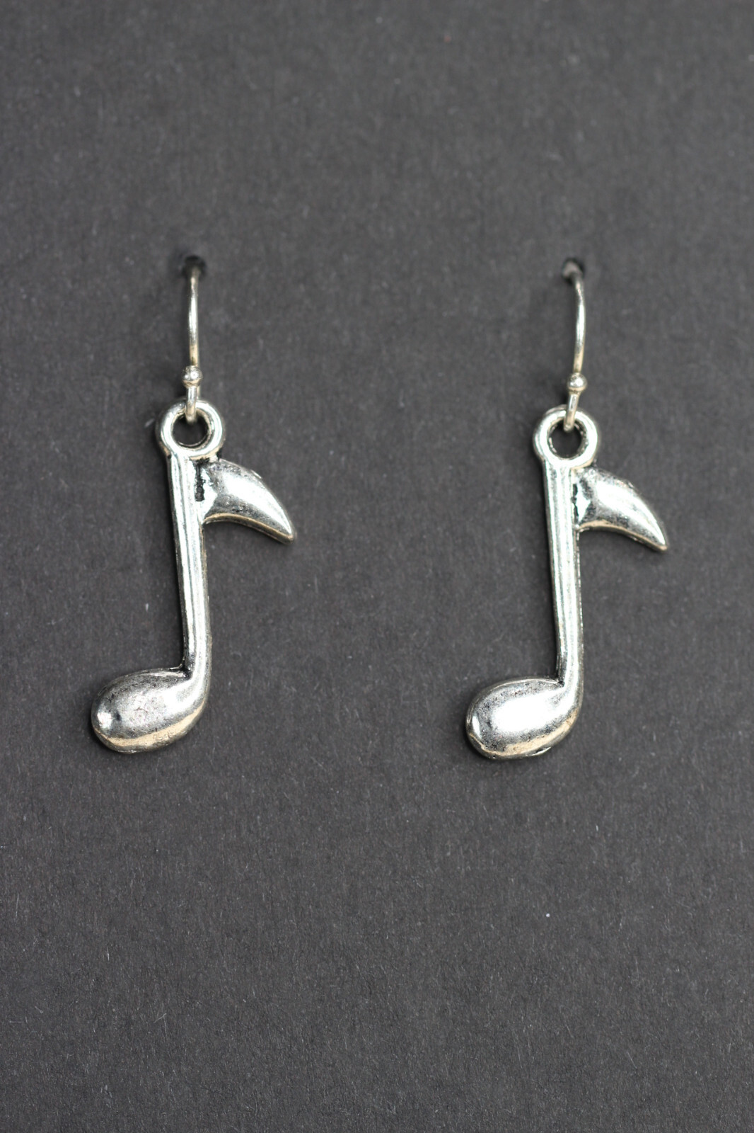 Music Note Charm Earrings .925 sterling silver hooks pewter charms Musician Gift