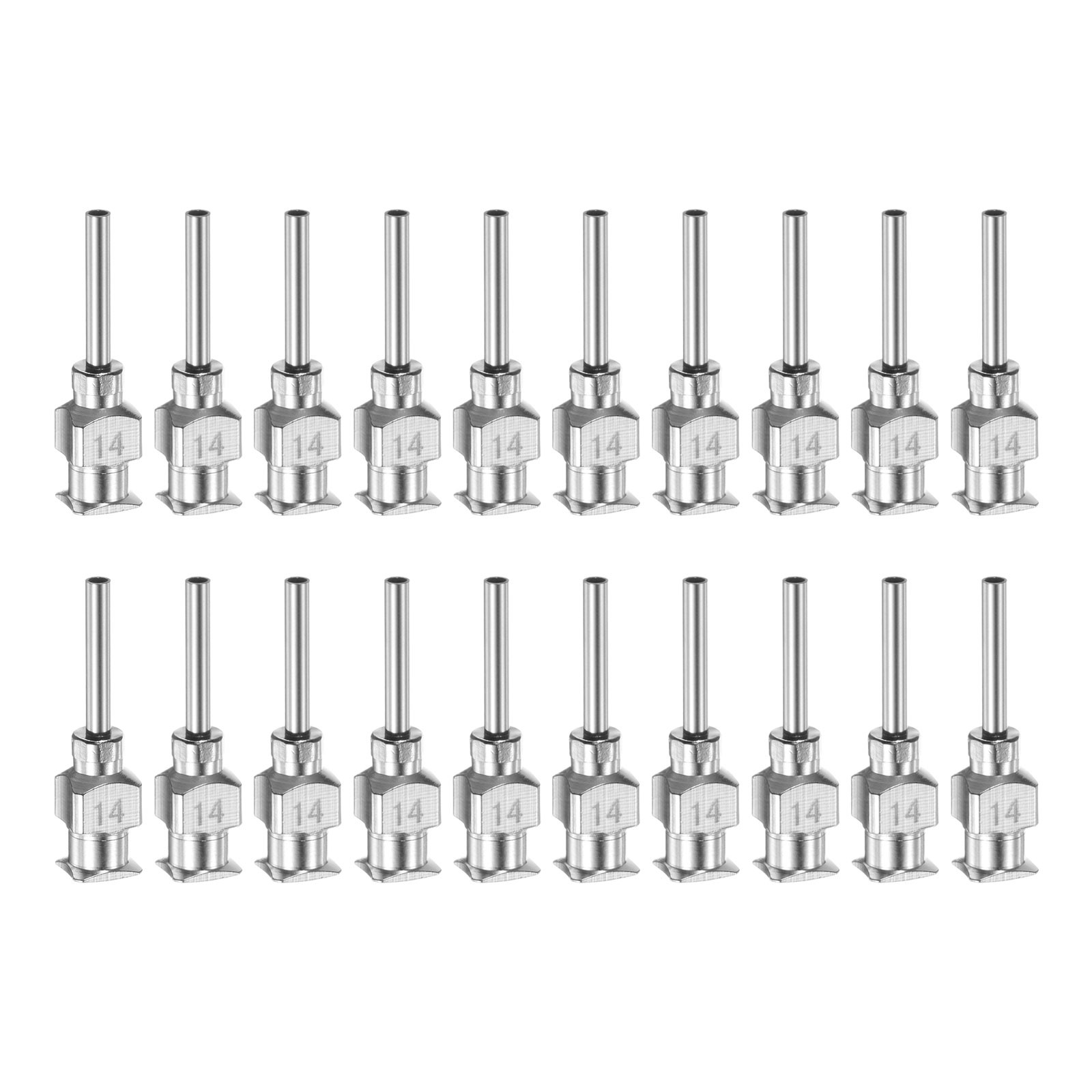 20pcs 14G Stainless Steel Dispensing Needles, 1/2" Glue Needle Tube Blunt Tip