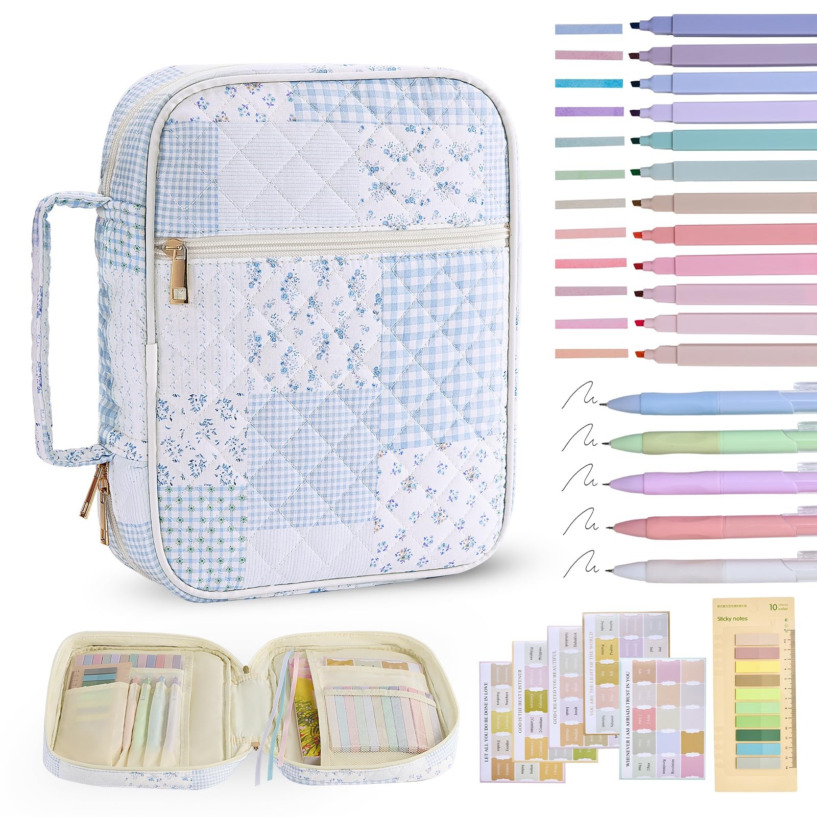 Bible Cover Case for Women Large Bible Cover Bag Quilted Bible Carrying Case ...