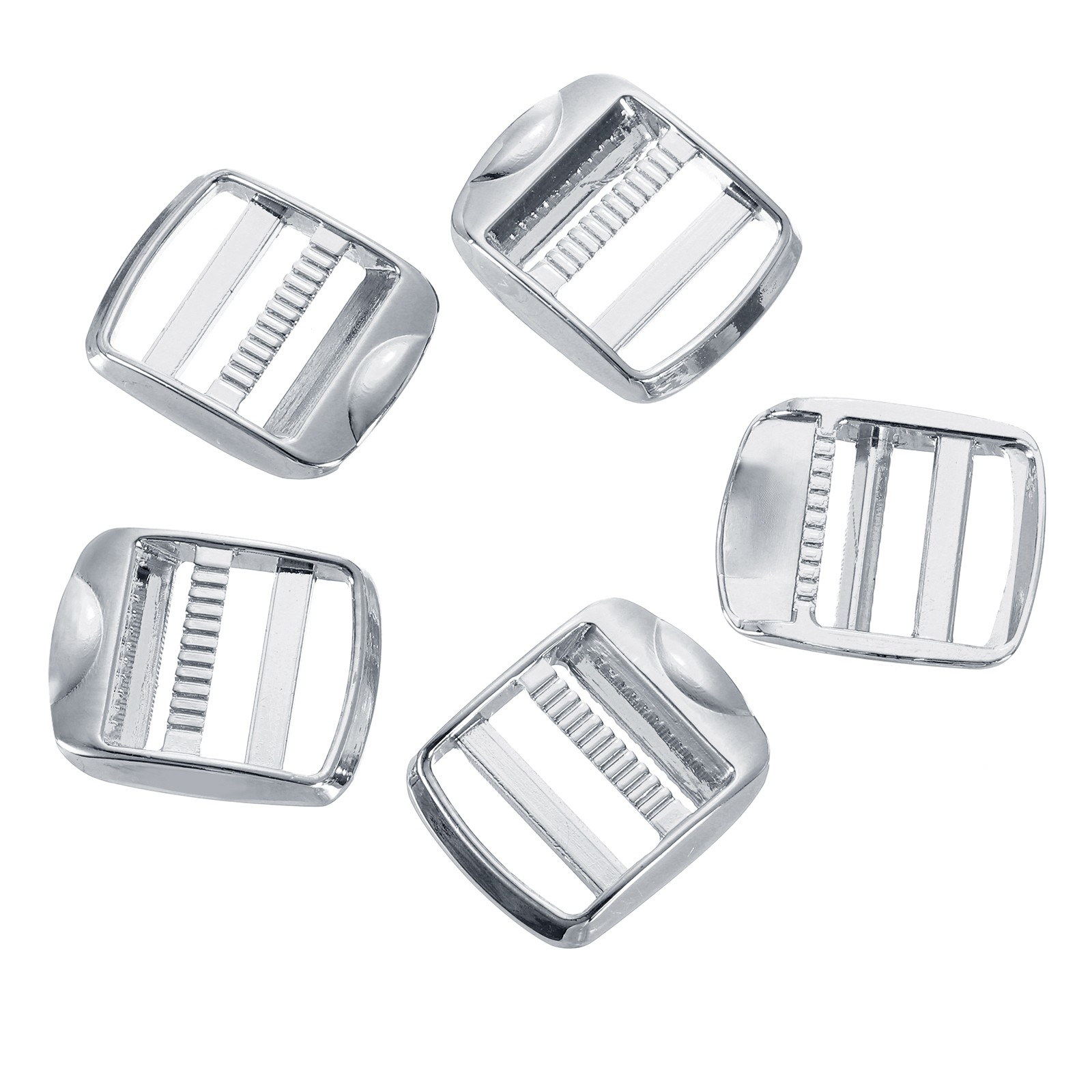 Metal Ladder Lock Slider, 5Pcs 3/4" - Adjuster Release Buckles (Chrome)